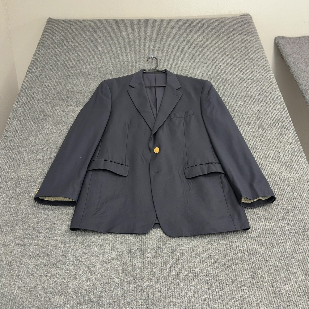 Lauren Ralph Lauren Blazer Mens 44R Navy Blue Wool Gold Button Classic Preppy